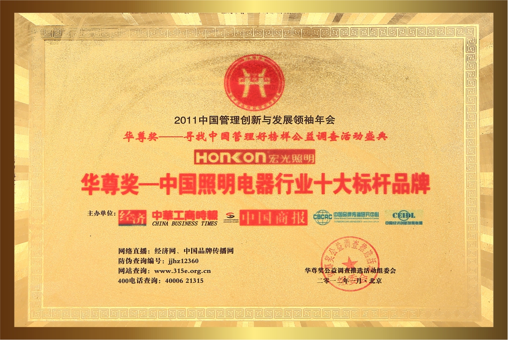 2012年荣中国照明电器行业十大标杆品牌-1